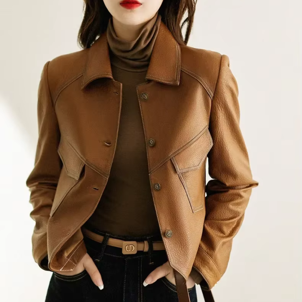 Jaqueta Feminina de Couro Slim Suzy