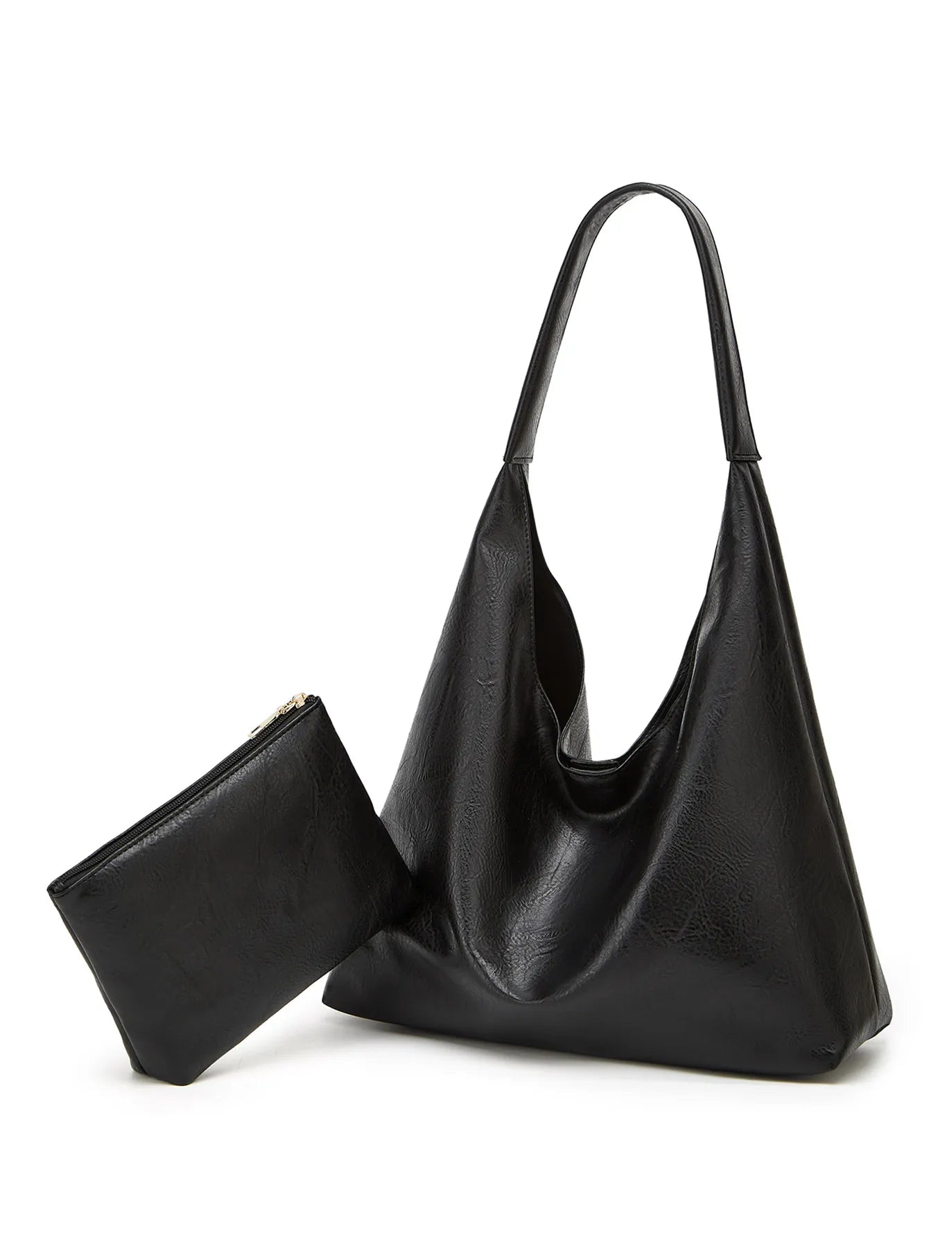 Bolsa Feminina em Couro Legítimo Tipo Carteiro + Carteira em Couro - Manz
