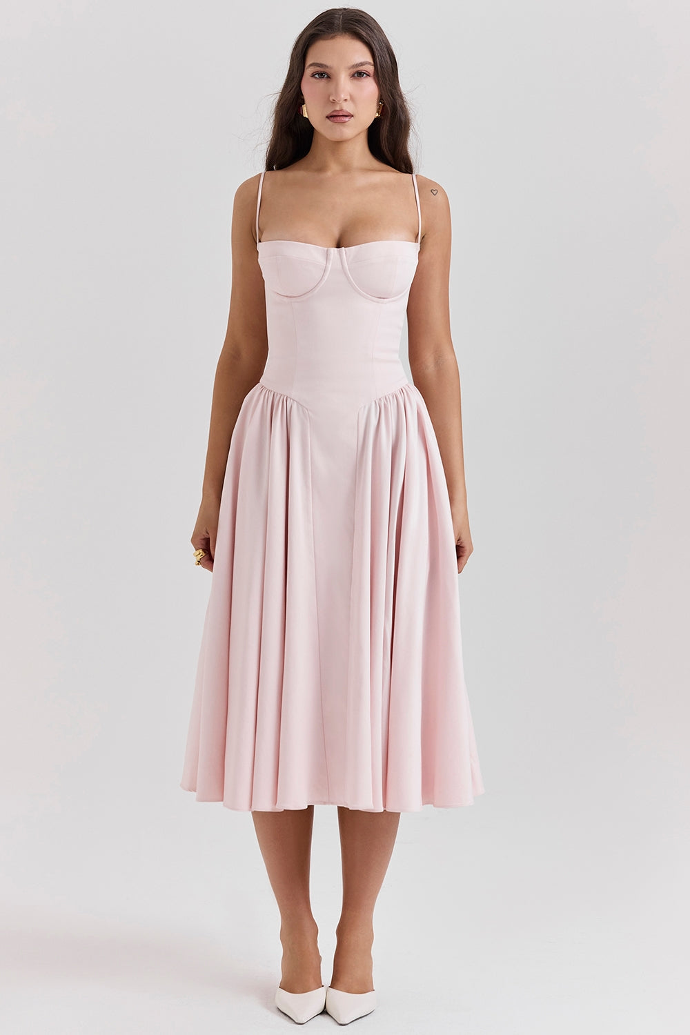 Vestido Feminino Midi Ellie Rosa