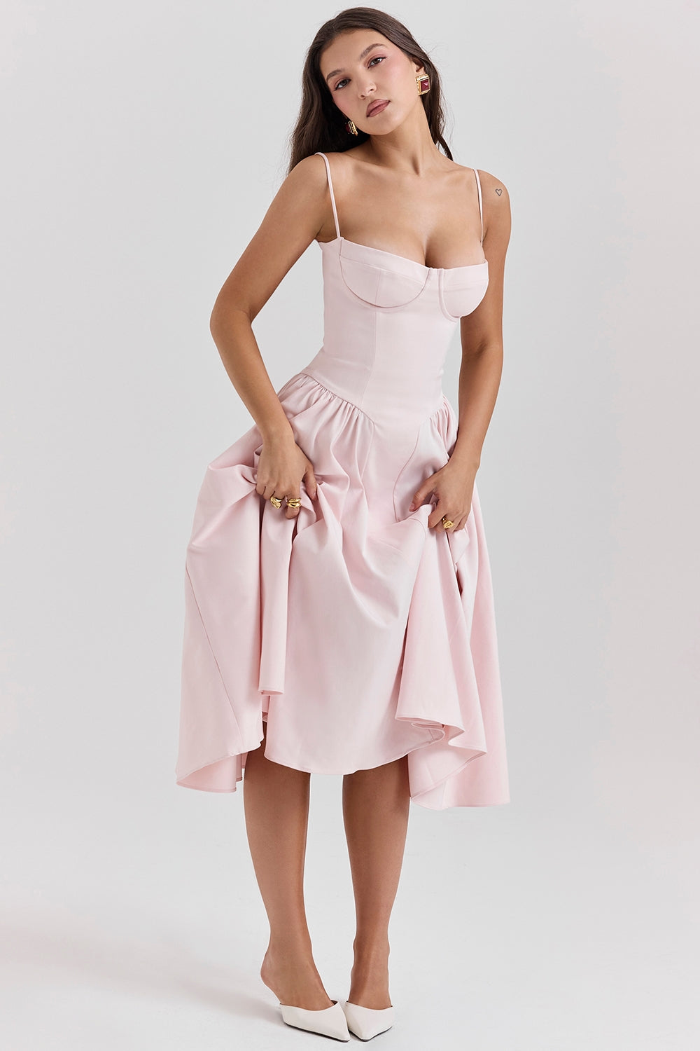 Vestido Feminino Midi Ellie Rosa